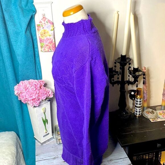 🌷VINTAGE🌷 Long Knit Turtleneck Sweater Dress - Picture 6 of 9